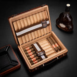 Étui Portable en Cuir Texture Crocodile, Pince à Cigare, Accessoire Homme Cigarloong