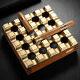 Cendrier Cigare en Bois Massif et Aluminium, Grand Diamètre, Multi-Cannelures, Design Unique Cigarloong