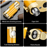 Briquet à Cigare Droit Portable, Coupe-Vent, Résistant à la Chaleur Cigarloong