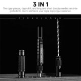 Aiguille à Cigares Portable 3 en 1, Porte-Cigare, Perforateur, Perceuse Cigarloong