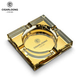 Cendrier à Cigares en Verre Cristal, Quatre Fentes, Grand Calibre, Base Antidérapante Cigarloong