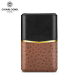Étui à Cigares en Cuir, 4 Paquets, Doublure Bois de Cèdre, Joint Magnétique Cigarloong