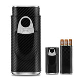 3-Pack Étui à Cigares en Cuir Portable, Support Boîte de Rangement avec Coupe-Cigare Pointu en Acier Inoxydable - Cigarium™