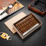 Coffret à Cigares 3 Pièces en Cuir avec Doublure en Bois de Cèdre Naturel Cigarloong
