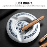 Cendrier en Céramique à Motif Unique, Grand Diamètre, Trois Rainures Cigarloong
