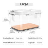 Humidor transparent bois de cèdre hygromètre