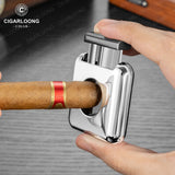 Coupe-Cigare Semi-Automatique en Forme de V, Lame Lisse, Support à Cigares Cigarloong
