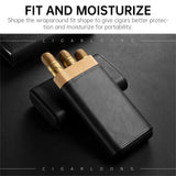 Étui à Cigares en Cuir Doublé de Bois de Cèdre, Coupe-Cigare en Acier Inoxydable, pour 2-3 Cigares Cigarloong