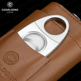 Ensemble Cigares en Cuir avec Coupe-Cigares Inox, Étui 3 Pièces Cigarloong