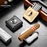 Coupe-Cigare Semi-Automatique en Forme de V, Lame Lisse, Support à Cigares Cigarloong
