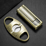 Coffret Cigares 2 Pièces : Briquet Coupe-Vent Flamme Droite et Coupe-Cigare en Alliage Affuté Cigarloong