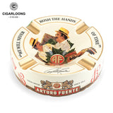 Cendrier à Cigares en Céramique Rond Créatif, 4 Fentes Grand Calibre, Boîte Cadeau Cigarloong