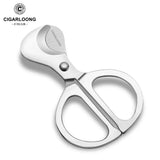 Ciseaux à Cigares en Acier Inoxydable, Coupe Or et Argent, Portable, Voyage, Outil Spécial Cigarloong