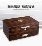 Humidificateur en Bois de Cèdre Naturel, Boîte de Collection de Cigares Moelleux de Grande Capacité - Cigarium™