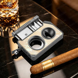 Coupe-Cigare Semi-Automatique à Coupe Plate et en V, Lame Lisse, Support à Cigares Cigarloong