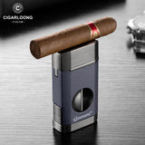Briquet Multifonction 3 en 1, Coupe-Cigare en Métal, Triple Flamme Bleue Cigarloong