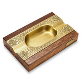 Cendrier Cigare en Bois Massif, Grand Diamètre, Finition Bronze Cigarloong