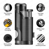 Briquet à Cigare Droit Portable, Coupe-Vent, Résistant à la Chaleur Cigarloong