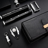 Coffret d'Humidification pour Cigares, Cuir Hydratant, Ensemble 7 Pièces avec Briquet Cigarloong