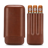 Étui à Cigares Portable en Cuir avec Boîte, Porte-Humidificateur, 3 Emplacements Cigarloong