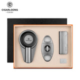 Ensemble Fumeur 3 Pièces : Briquet Droit, Coupe-Cigare, Cendrier Grand Diamètre Cigarloong