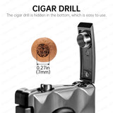 Cutter à Cigares Portable 4 en 1, Coupe en V, Support de Ciseaux, Perforateur Cigarloong