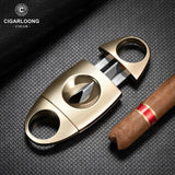 Coupe-Cigare à Coupe en V et Coupe Plate, Ciseaux Portables avec Boîte Cadeau Cigarloong