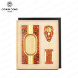 Ensemble accessoires cigare, cendrier métal grand diamètre, ciseaux lisses, briquet coupe-vent, 3 pièces Cigarloong