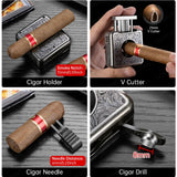 Ciseaux à Cigares Multifonctionnels 4 en 1, Forme en V, Fourchette en Diamant Cachée Cigarloong