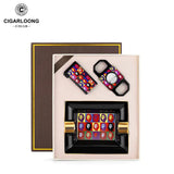 Ensemble Fumeur de Luxe : Cendrier 2 Fentes, Coupe-Cigare et Briquet Double Flamme Cigarloong