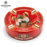 Cendrier à Cigares en Céramique Rond Créatif, 4 Fentes Grand Calibre, Boîte Cadeau Cigarloong
