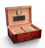 Boîte à Cigares Portable avec Hygromètre et Humidificateur, Doublure en Bois Naturel Cigarloong