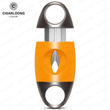 Coupe-Cigare à Coupe en V et Coupe Plate, Ciseaux Portables avec Boîte Cadeau Cigarloong