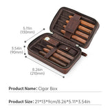 Étui à Cigares Portable en Cuir avec Hygromètre Intégré, Rangement Rétro, 7 Cigares Cigarloong