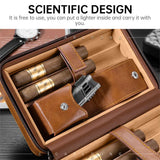 Humidor Portable en Bois de Cèdre avec Briquet Coupe-Vent Cigarloong