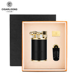 Ensemble Briquets à Cigares Coupe-Vent, Flamme Bleue Unique, Luxe Portable Cigarloong