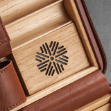 Boîte à Cigares Humidificateur Portable, Étui en Cuir de Voyage, Bois de Cèdre Cigarloong
