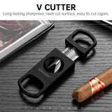 Coupe-Cigare Portable, Ciseaux en V, Lame en Acier Inoxydable Cigarloong