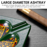 Cendrier à Cigares Céramique Grand Calibre, 4 Fentes, Base Étoile Peinte Main Cigarloong