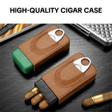 Étui à Cigares en Cuir Lot de 3 avec Ciseaux Inclus Cigarloong