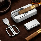 Coffret Cadeau Fumeur de Cigares 3 Pièces – Cendrier, Briquet, Ciseaux Cigarloong
