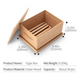 Boîte à Cigares en Bois de Cèdre Naturel Non Peint, 30 Cigares Cigarloong