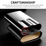 Étui à Cigares Portable, Humidor en Cuir de Vachette, Adapté 25mm de Diamètre Cigarloong