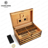 Humidor en Bois de Cèdre Style Rétro, Grande Capacité Cigarloong