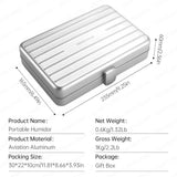 Humidor à Cigares en Aluminium Léger et Portable, Doublure Cèdre Scellée, Lot de 10 Cigarloong