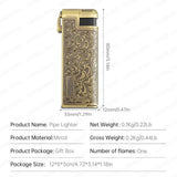 Briquet à Cigare Multifonctionnel avec Meule à Ébauche Gonflable et Allumage par Tige de Pression Cigarloong