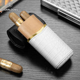 Étui à Cigares en Cuir, Lot de 2, Bois de Cèdre, Humidificateur Intégré Cigarloong