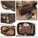 Sac à Double Poignée en Cuir avec Fermeture Éclair, Voyage Multifonctionnel Rétro de Luxe Cigarloong