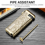 Briquet à Cigare Multifonctionnel avec Meule à Ébauche Gonflable et Allumage par Tige de Pression Cigarloong
