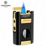 Briquet à Cigares Multifonctionnel 7 en 1, Coupe V et Plate, Aiguille Cigarloong